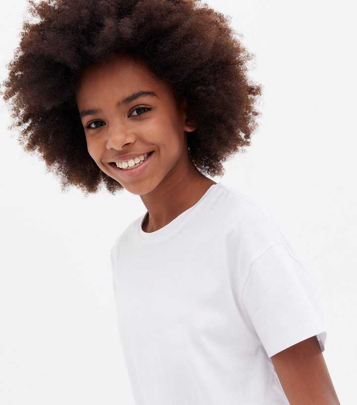 Sved publikum forstørrelse Girls White Oversized Long T-Shirt | New Look