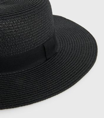 black straw boater hat womens