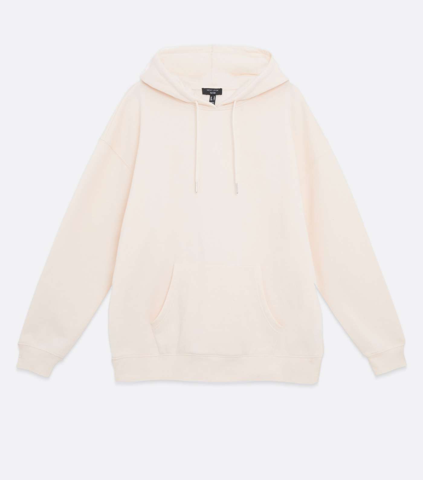 Curves Cream Pocket Front Oversized Hoodie Image 5