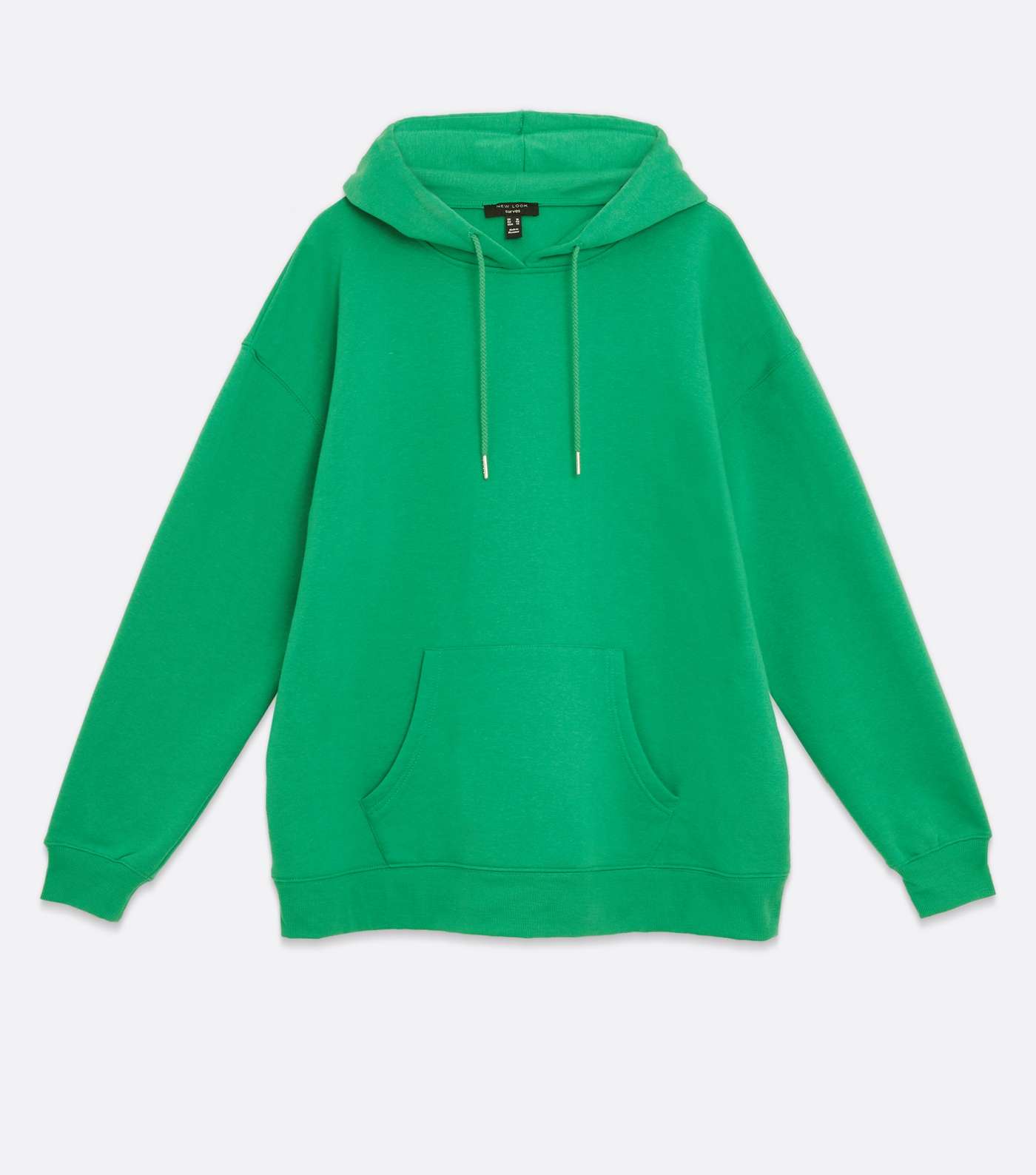 Curves Green Pocket Front Oversized Hoodie Image 5