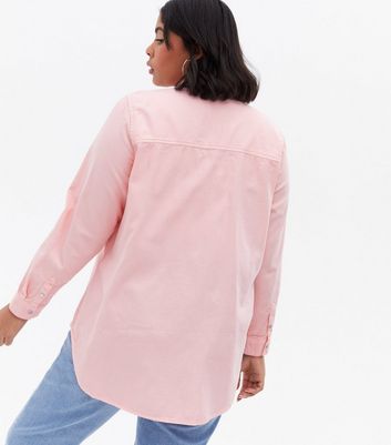 new look pink denim shirt