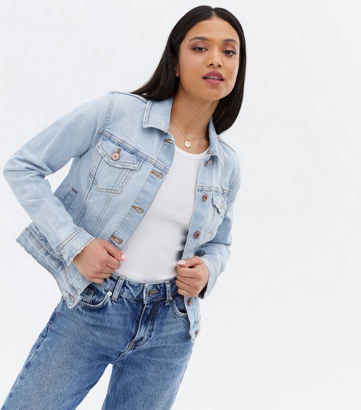bright denim jacket