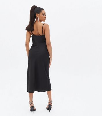 new look black slip dress