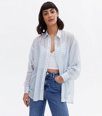 Click to view product details and reviews for Blue Gingham Long Sleeve Oversized Shirt New Look.