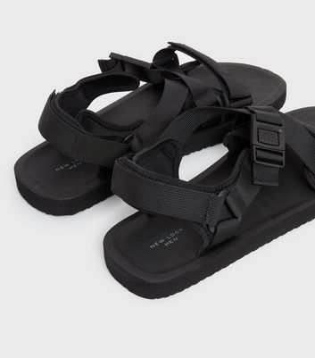 shop for Men's Black Webbed Strap Technical Sandals New Look at Shopo
