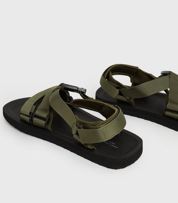 shop for Men's Khaki Webbed Strap Technical Sandals New Look at Shopo
