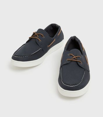 shop for Men's Navy Suedette Boat Shoes New Look at Shopo