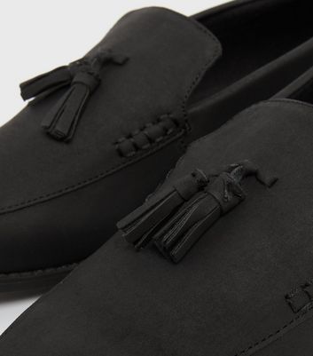 shop for Men's Black Suedette Tassel Loafers New Look at Shopo