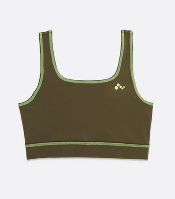 Click to view product details and reviews for Only Play Khaki Logo Sports Crop Top New Look.