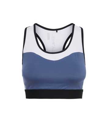 ONLY PLAY Blue Colour Block Sports Crop Top