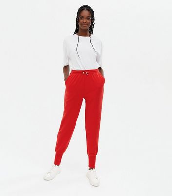 Click to view product details and reviews for Only Red High Waist Cuffed Joggers New Look.