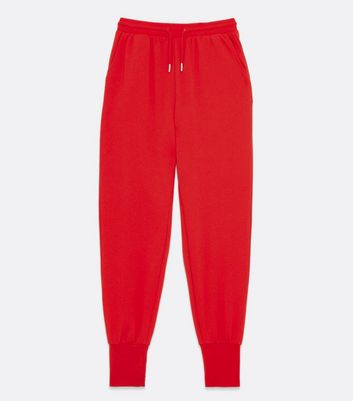 ONLY Red High Waist Cuffed Joggers 