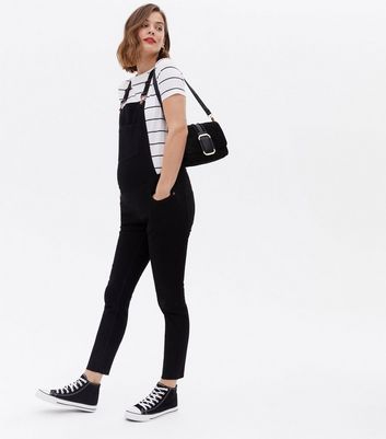 Maternity Black Denim Dungarees | New Look