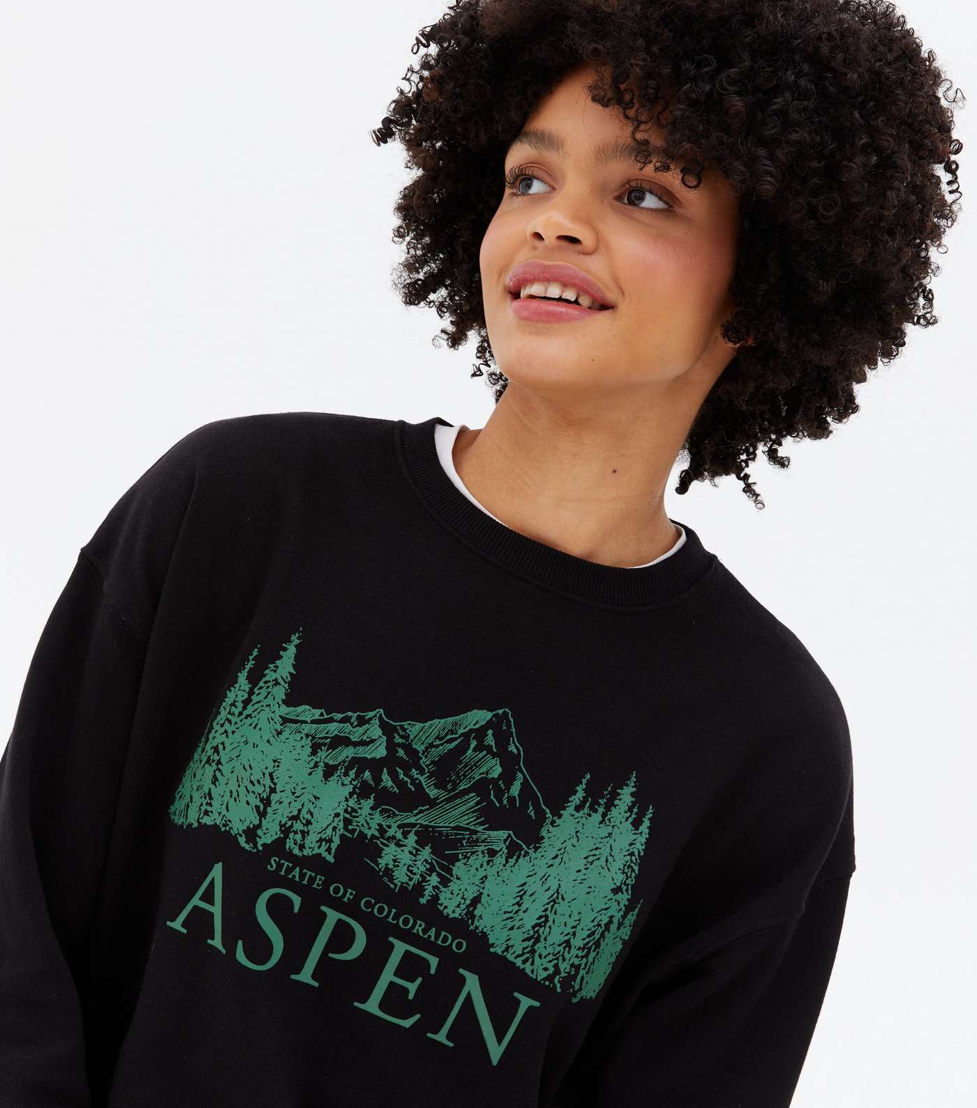 Tall Black Apsen Logo Long Sleeve Sweatshirt