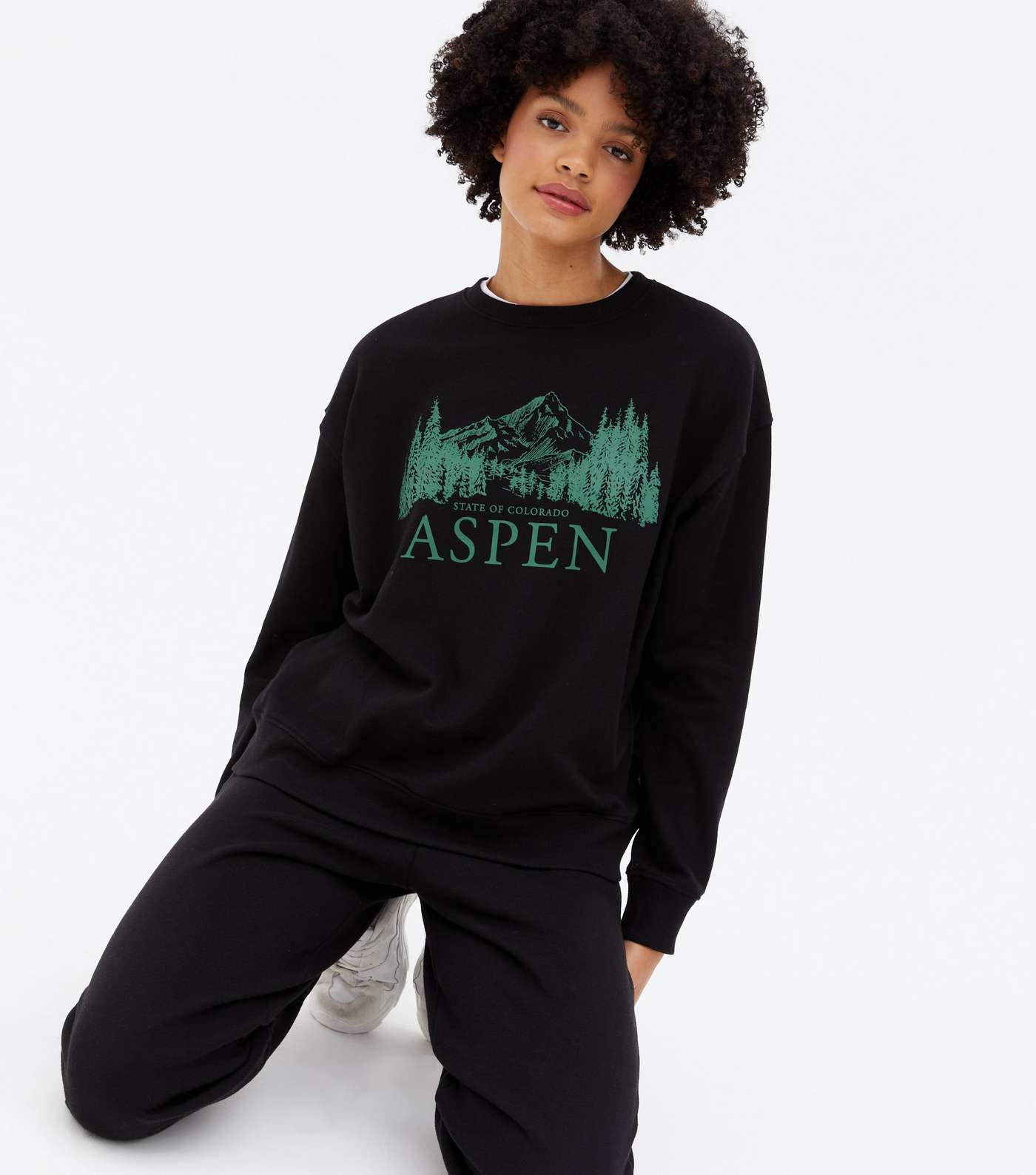 Tall Black Apsen Logo Long Sleeve Sweatshirt Image 3