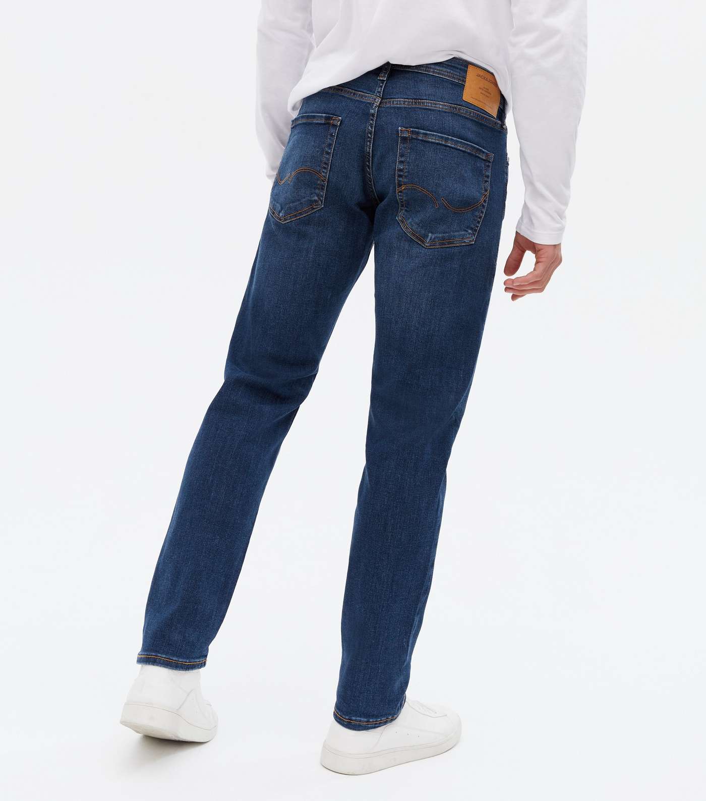 Jack & Jones Blue Mid Wash Straight Fit Jeans Image 4