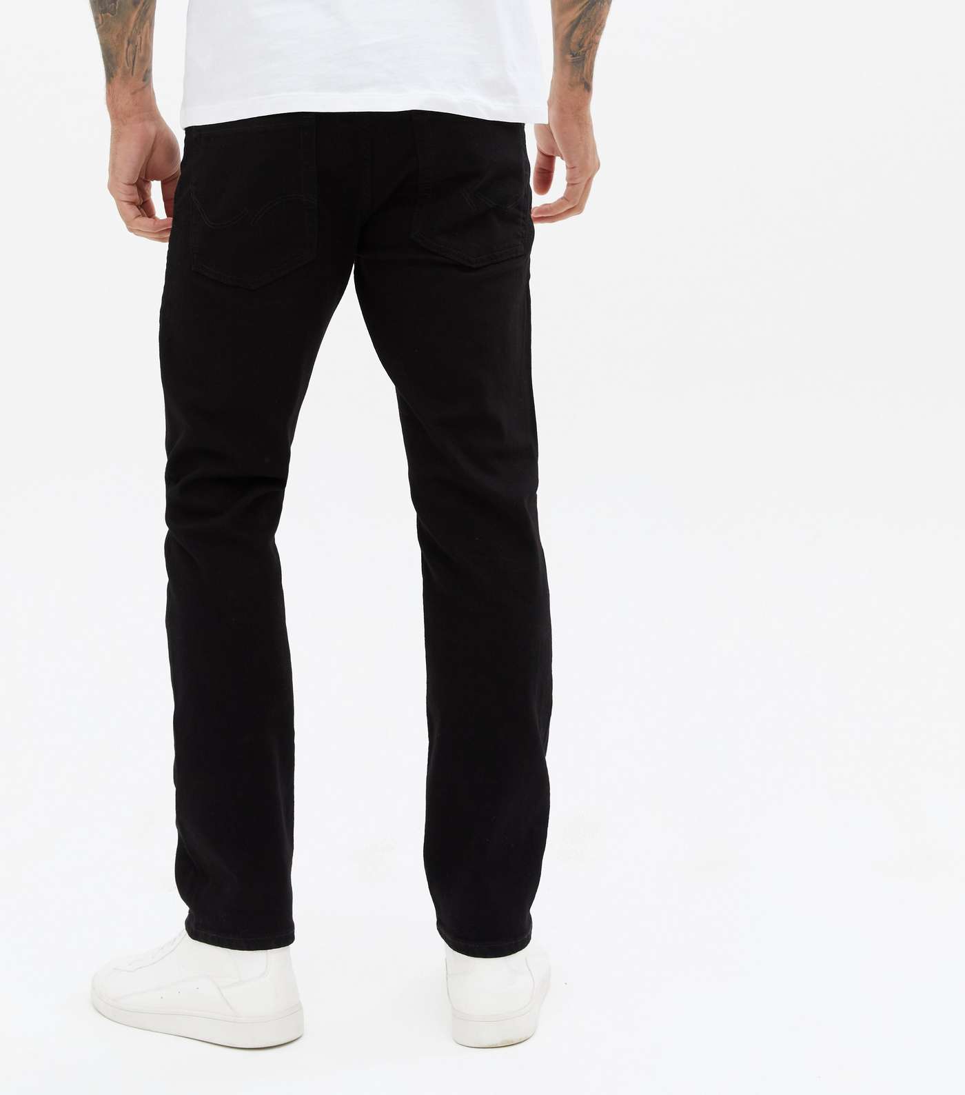Jack & Jones Black Dark Wash Mid Rise Skinny Jeans Image 4