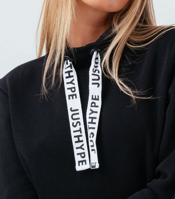 HYPE Black Ruffle Logo High Neck 