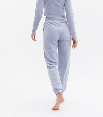 ONLY Pale Blue Velvet Cuffed Joggers 
