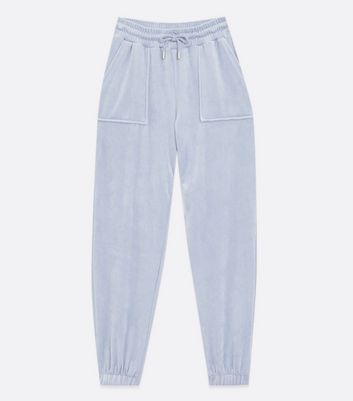ONLY Pale Blue Velvet Cuffed Joggers 