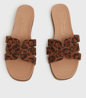 new look leopard print slippers