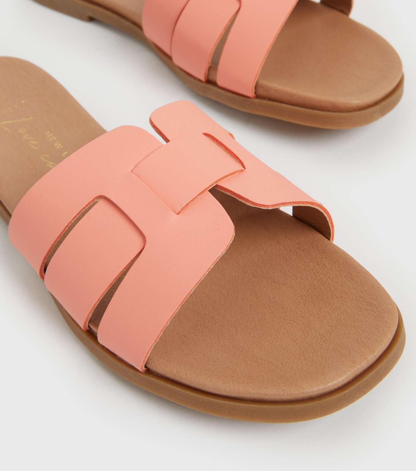 Wide Fit Coral Cut Out Strap Footbed Sliders Image 4