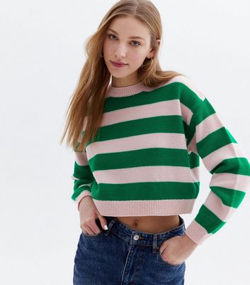 Pink and hotsell green striped sweater