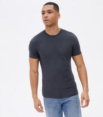 Navy Jersey Crew Neck Muscle Fit T 