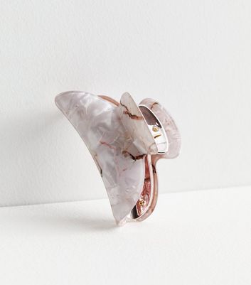 Rose Gold Marble Hair Claw Clip New Look