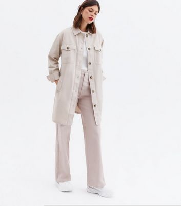 Click to view product details and reviews for Stone Double Pocket Long Shacket New Look.