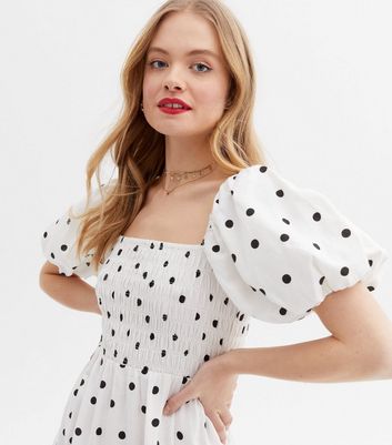 Black and white polka dot dress new clearance look