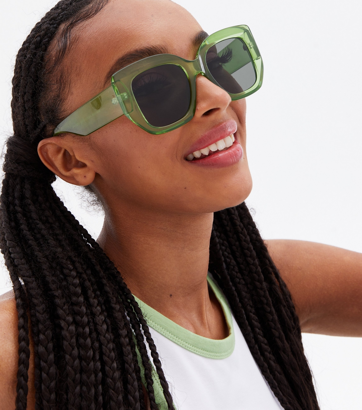 Hangover Disguise Green Rectangle Sunglasses New Look