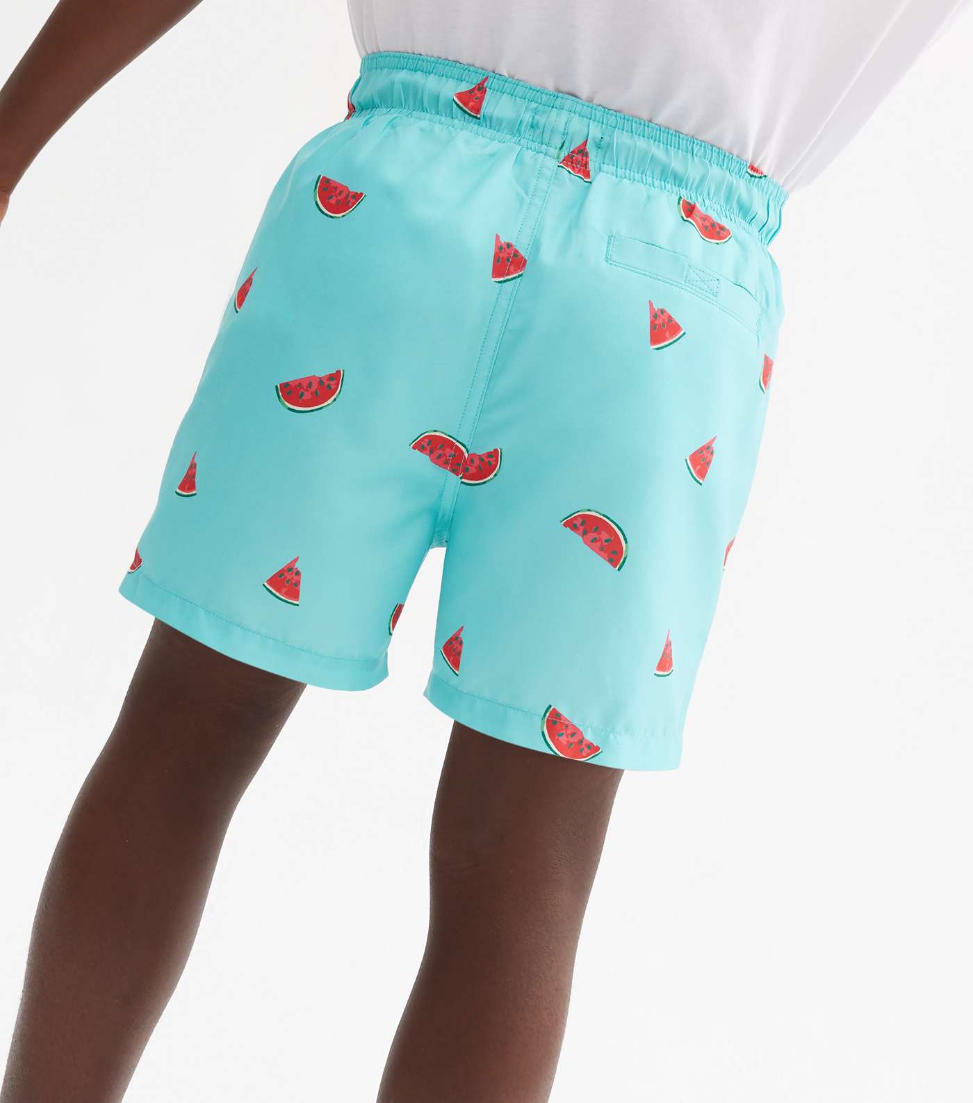 Boys Turquoise Watermelon Swim Shorts Image 4