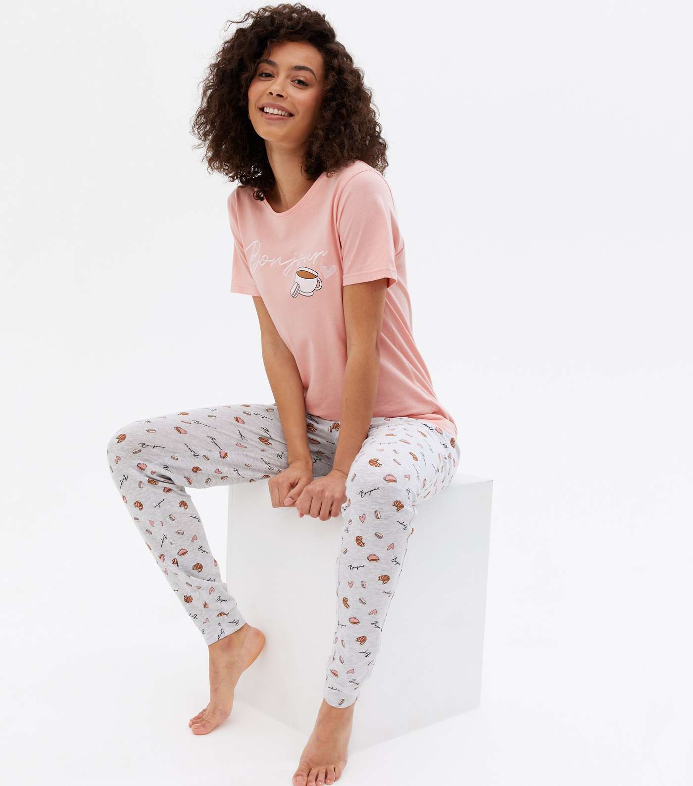 Tall Pink Jogger Pyjama Set with Bonjour Logo