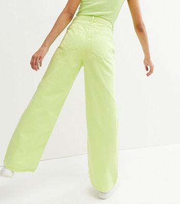 Click to view product details and reviews for Light Green High Waist Adalae Wide Leg Jeans New Look.