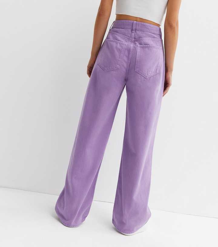Jeans Leg Wide Look | High Waist New Adalae Lilac