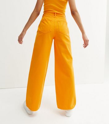 Linen-blend pull-on trousers - Orange - Ladies | H&M GB