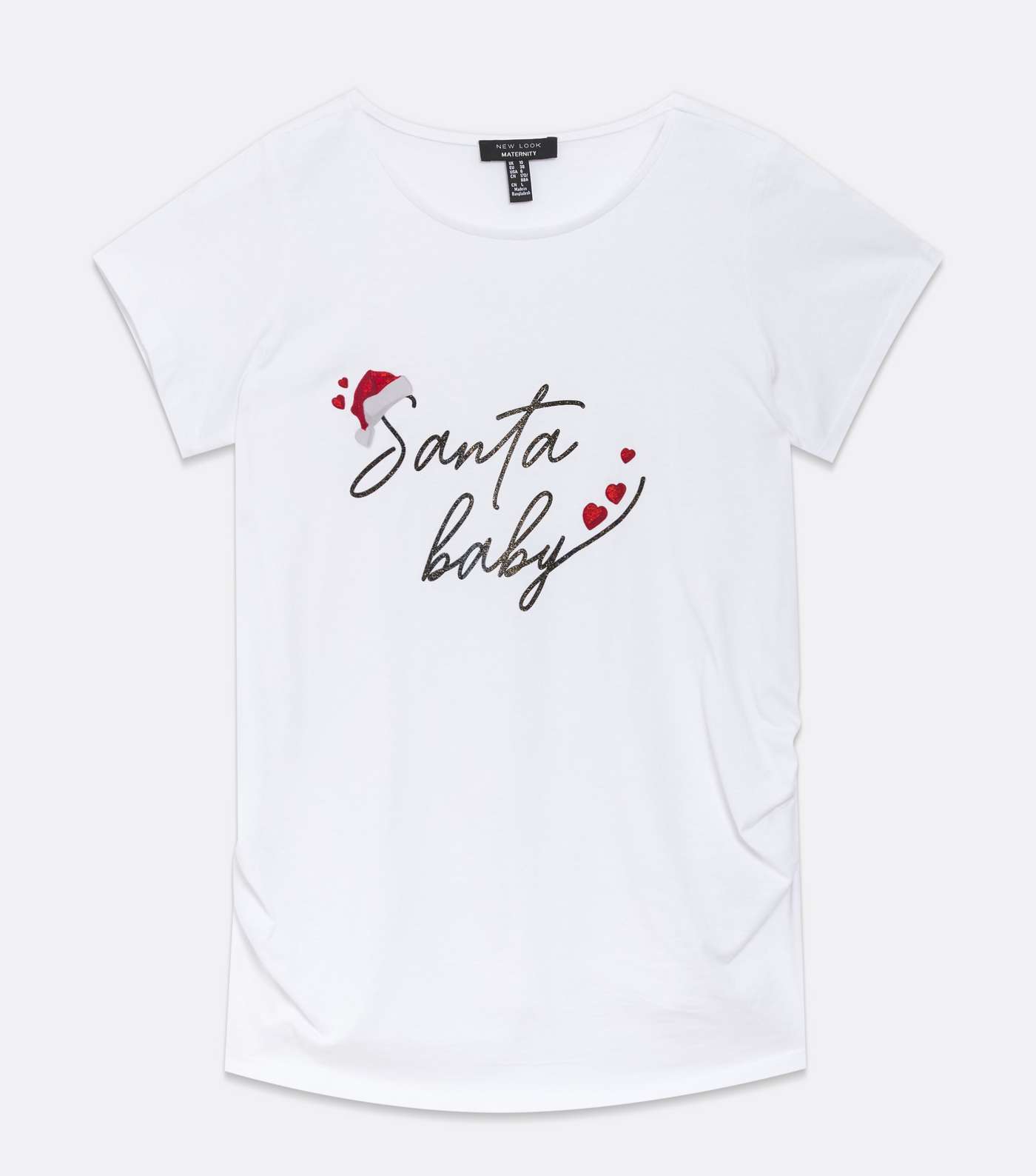 Maternity White Christmas Santa Baby Logo T-Shirt Image 5