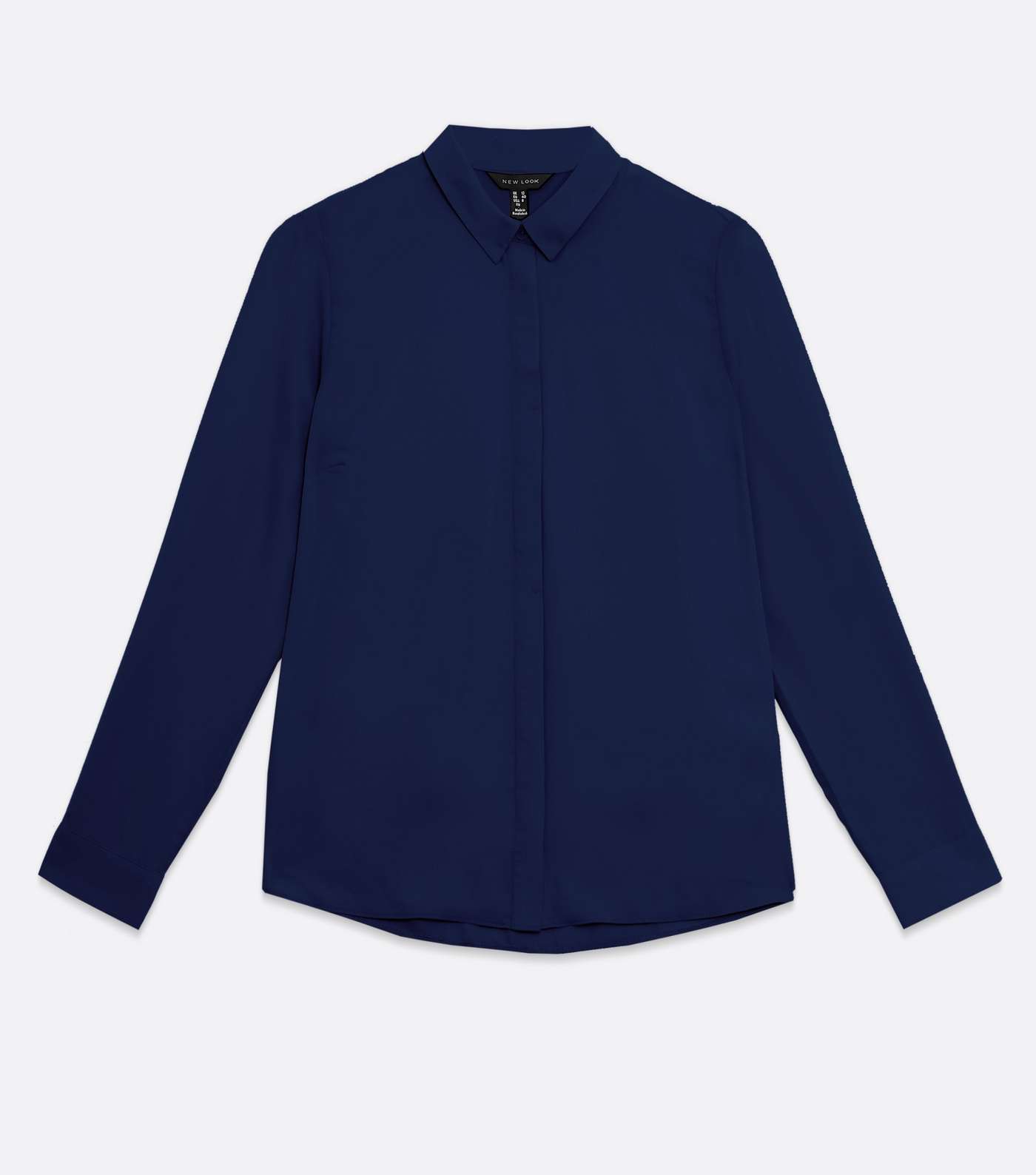 Navy Long Collared Button Up Shirt Image 5