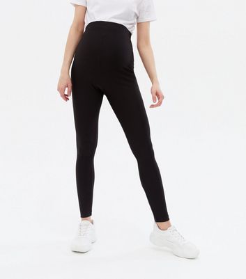 Maternity Black Ribbed Leggings | New Look