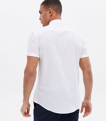 white poplin short sleeve shirt