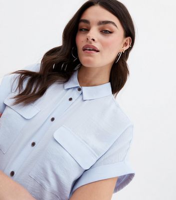 Pale Blue Short Sleeve Shirt New Look