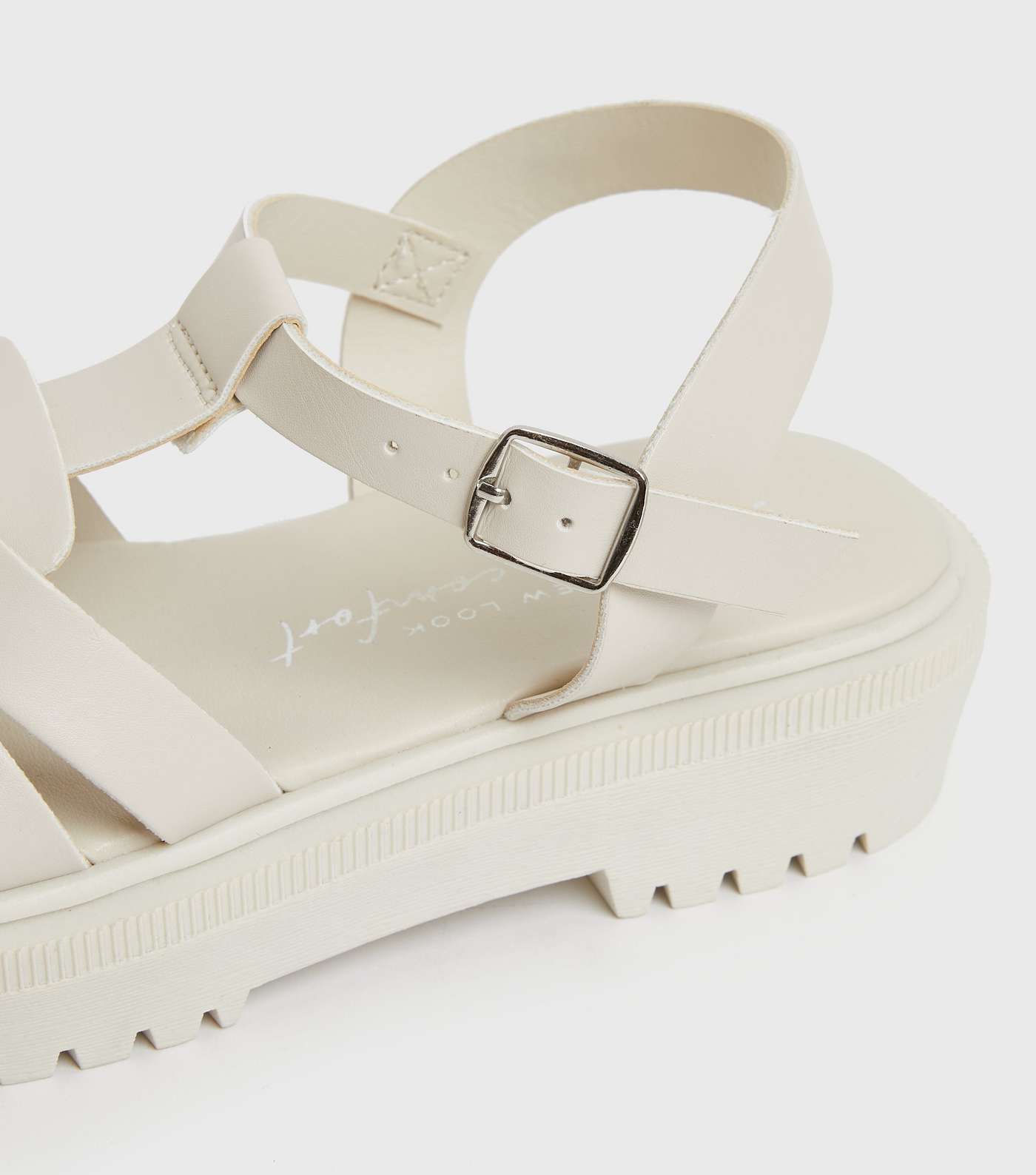 Off White Chunky Caged Sandals Image 4