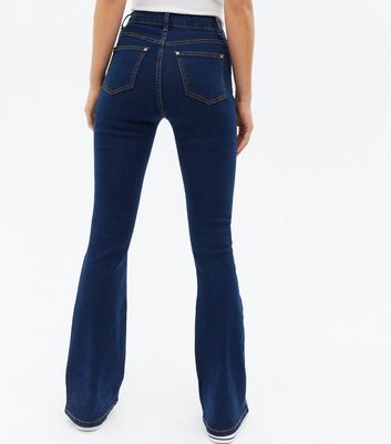 Click to view product details and reviews for Blue Patch Pocket High Waist Flared Brooke Jeans New Look.