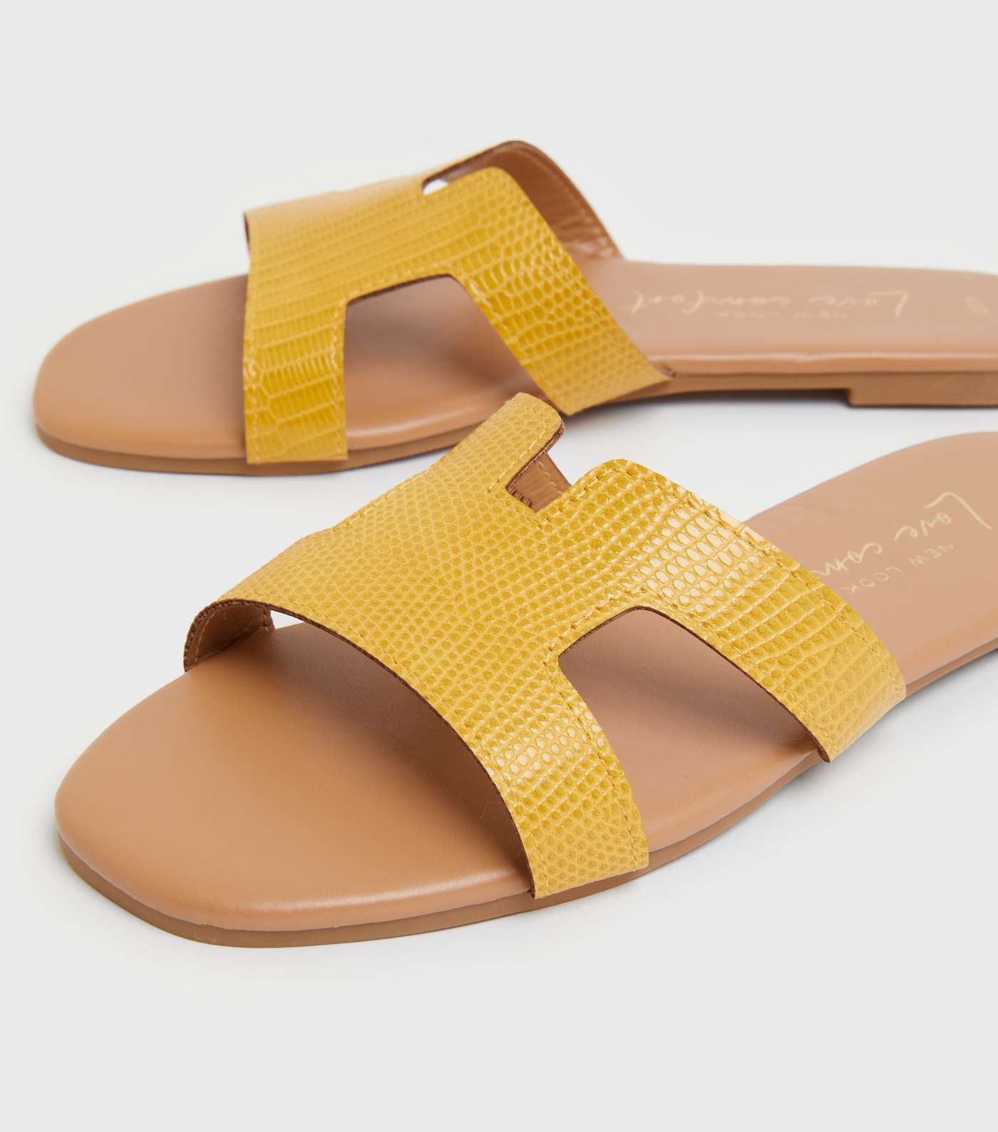 Mustard Faux Snake Cut Out Sliders Image 4