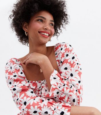 Damen Bekleidung Pink Floral Linen-Look Shirred Tie Front Midi Dress Damen Bekleidung Pink Floral Linen-Look Shirred Tie Front Midi Dress