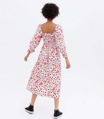 Click to view product details and reviews for Pink Floral Linen Look Shirred Tie Front Midi Dress New Look.