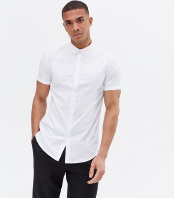 White Muscle Fit Oxford Shirt | New Look