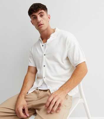 White Button Front Relaxed Fit Shirt