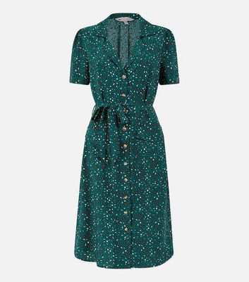 Click to view product details and reviews for Yumi Teal Animal Print Belted Shirt Dress New Look.